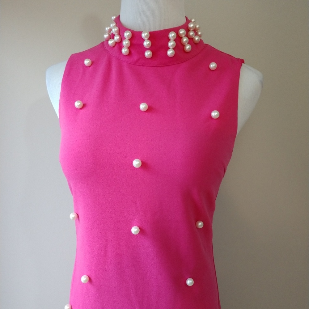 Pink Dress with faux pearl embellishments - Picture 7 of 8